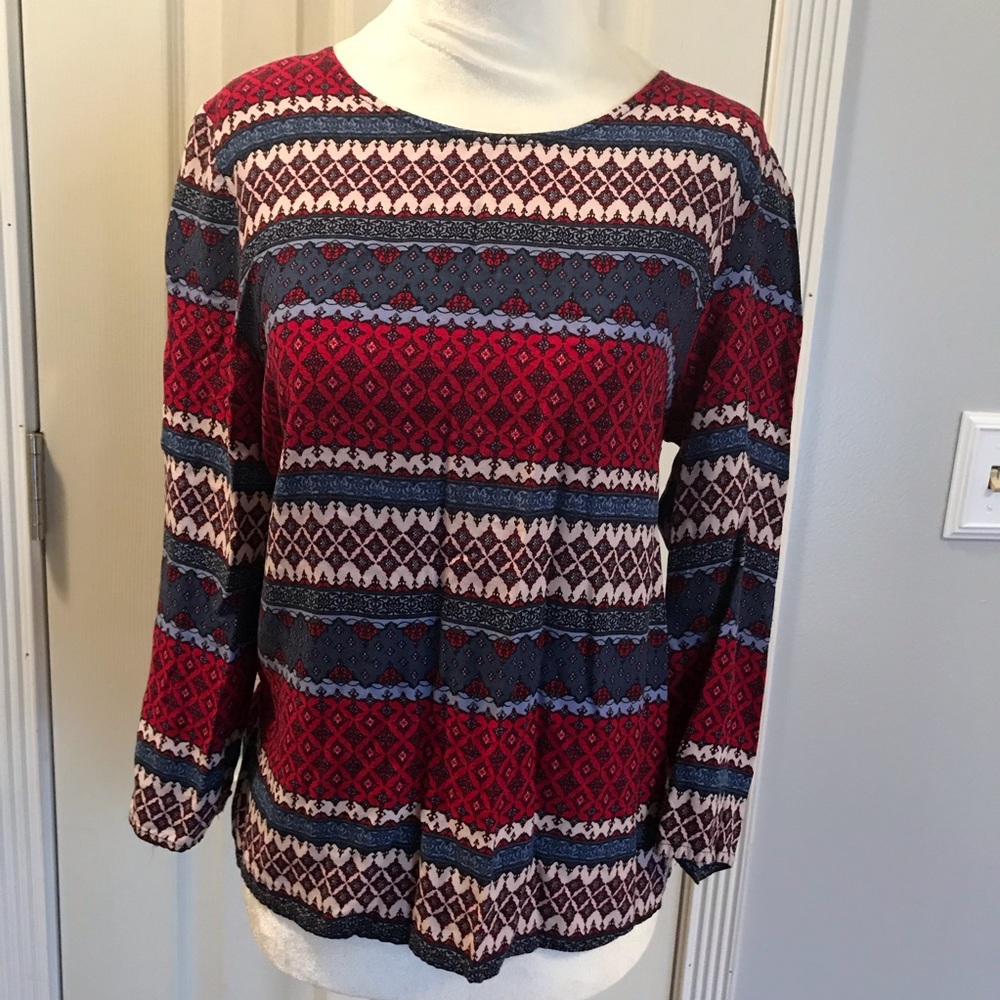 🔵0223: DIVIDED LONG SLEEVE PEASANT BLOUSE